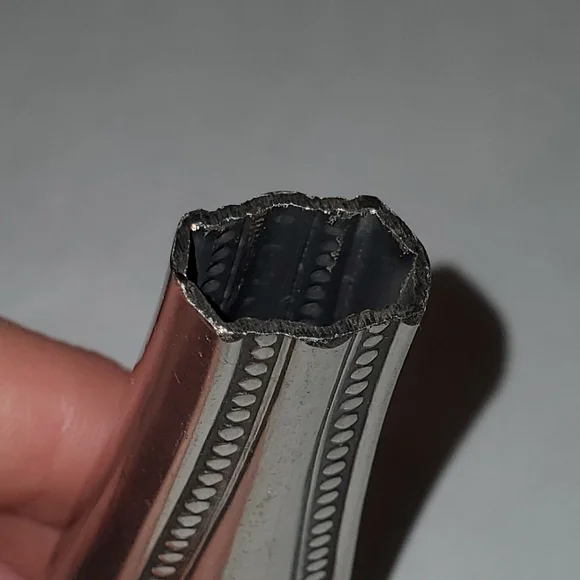 Refrigerator bud vase handcrafted from vintage silverware - Picture 7 of 9